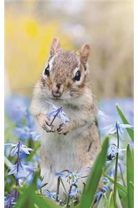 Chipmunk with a Flower - Lined Notebook with Margins - 5