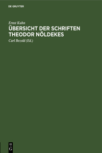 Übersicht Der Schriften Theodor Nöldekes