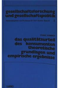 Das Qualitaetsurteil Des Konsumenten