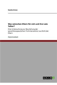 Was wünschen Eltern für sich und ihre Late Talker?