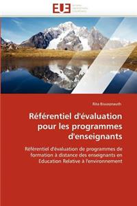 Référentiel d''évaluation Pour Les Programmes d''enseignants