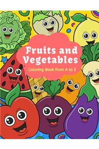 Fruits and Vegetables Coloring Book from A to Z