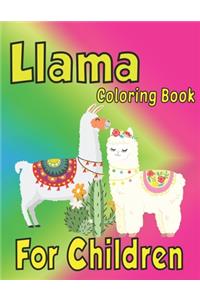 llama coloring book for children