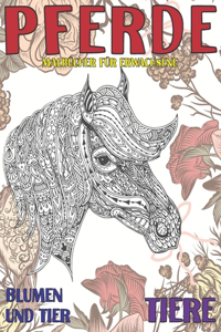 Malbücher für Erwachsene - Blumen und Tier - Tiere - Pferde