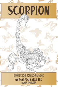 Livre de coloriage - Lignes épaisses - Animal pour adultes - Scorpion