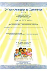 Admission to Communion Certificates