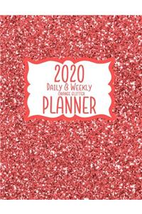 2020 Daily & Weekly Orange Glitter Planner