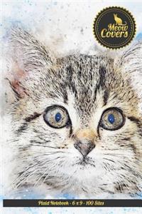 Meow Covers Plaid Notebook - 6 X 9 - 100 Sites