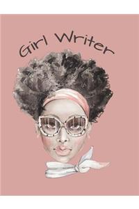 Girl Writer Portrait Wide Ruled Notebook