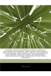 Articles on Bolivian People of Indigenous Peoples Descent, Including