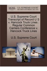 U.S. Supreme Court Transcript of Record U S V. Hancock Truck Lines