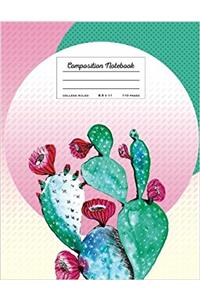 Watercolor Cactus Pink and Teal Composition Notebook (Composition Notebooks)