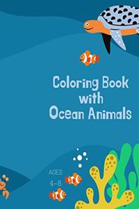 Coloring book with ocean animals