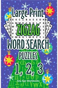 Large Print Zigzag Word Search Puzzles 1, 2, 3