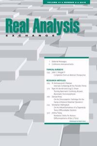 Real Analysis Exchange 41, No. 2
