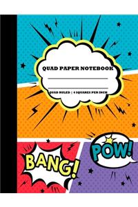Quad Paper Notebook. Quad Ruled-4 Squares Per Inch