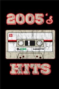 2005's Hits: Birthday Retro Cassette Gym Weightlifting Diary 6" x 9" 100 pages