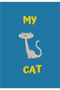 My Cat: A Simple Cat Notebook for Children, While They Learn to Draw and Write They Can Also Learn to Read.Flash Card Type Notebook