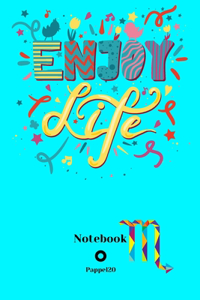 Dot Grid Notebook Scorpio Sign Cover Color Aqua 160 pages 6x9-Inches
