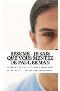 Résumé - Je sais que vous mentez de Paul Ekman