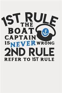 1st Rule Boat Captain Is Never Wrong 2nd Rule Refer to the 1st Rule