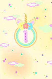Unicorn Horn Monogram Journal - Letter I