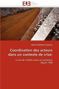 Coordination Des Acteurs Dans Un Contexte de Crise