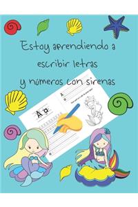 Estoy aprendiendo a escribir letras y números con sirenas
