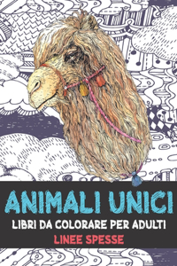 Libri da colorare per adulti - Linee spesse - Animali unici