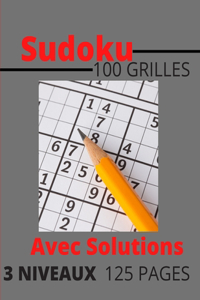 Sudoku 100 Grilles avec solutions 3 Niveaux 125 pages