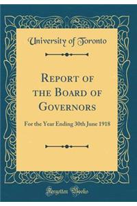 Report of the Board of Governors