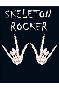 Halloween Rocker Skeleton Hands Notebook 120 pages 8.5X11 Inch Decorative Notepad