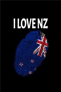 I Love Nz: Support New Zealand Fingerprint Flag Love