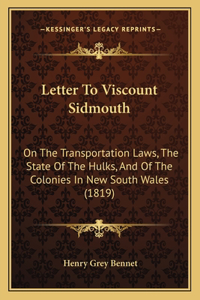 Letter To Viscount Sidmouth