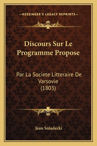Discours Sur Le Programme Propose