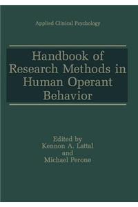 Handbook of Research Methods in Human Operant Behavior