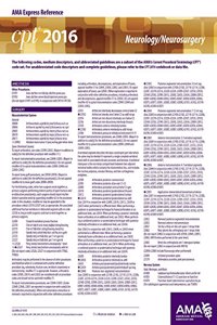 CPT 2016 Express Reference Coding Card Neurology/Neurosurgery