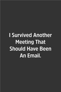 I Survived Another Meeting That Should Have Been An Email.: Lined Notebook / Journal / Gift, 108 blank Pages, 6x9, Matte Finish