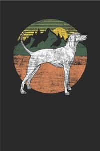 Hunting Dog With Mountains Retro
