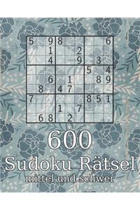 600 Sudoku Rätsel mittel und schwer