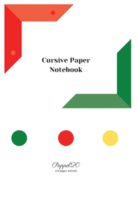 Cursive Paper Notebook White Cover 124 pages6x9-Inches