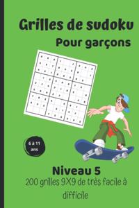 Grilles de sudoku pour garçons - niveau 5 -