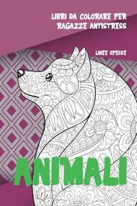 Libri da colorare per ragazze antistress - Linee spesse - Animali