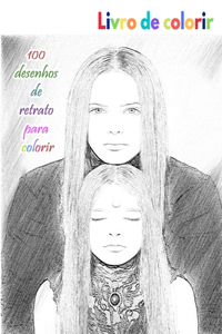 Livro de colorir 100 desenhos de retrato para colorir
