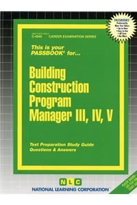 Building Construction Program Manager III, IV, V