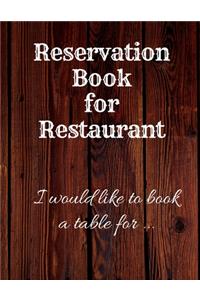 Reservation Book for Restaurant