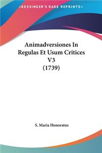 Animadversiones in Regulas Et Usum Critices V3 (1739)