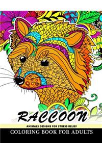 Raccoon Animals Designs For Stress Relief coloring book for adults