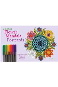 Coloring Flower Mandala Postcards