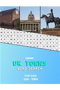 UK Towns word search for Kids